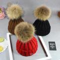 Modern thick yellow round wool hat for winter